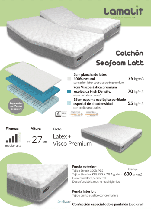 Colchón Visco-Látex “Seafoam Latt” 90x190