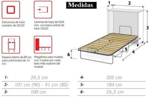 Cama Plegable con mueble muy resistente y colchón - Imagen 2