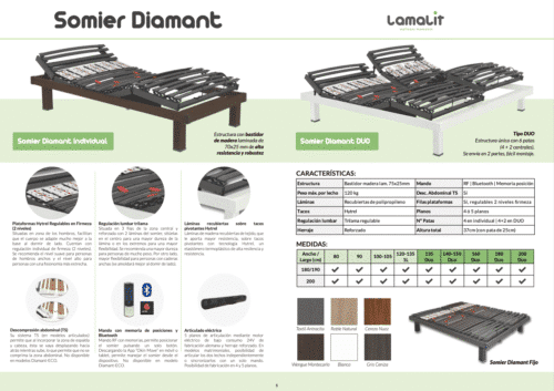 2 Camas Articuladas Diamant 90x190 + 2 Colchones Zentia Seafoam 90x190